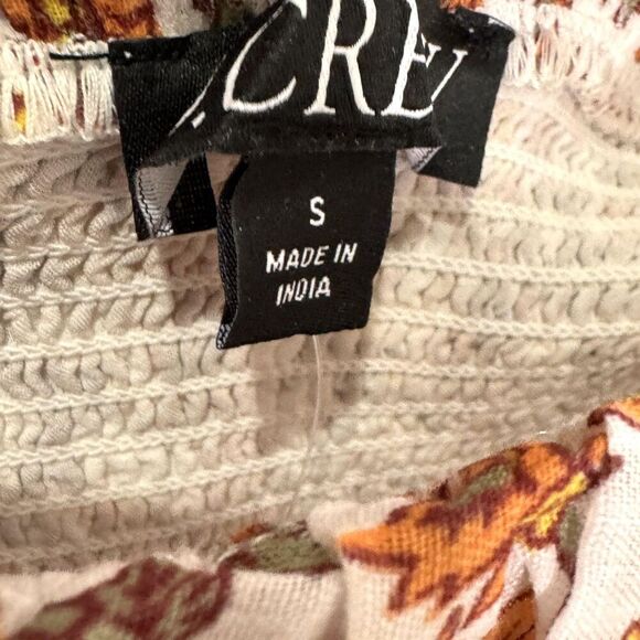 J.Crew Dress Womens Small Multi Floral Smocked Strapless Convertible Midi CK836 - Picture 4 of 10